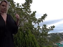 Oily Monster Tits Pussy See Thru - Vivian Blush teasing topless outdoors