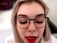 Rubia, Mamada, Polla, Sexo duro, Hd, Lencería, Pov, Medias largas