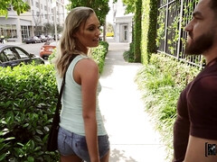 Americano, Dormitorio, Rubia, Polla, Corridas faciales, Al aire libre, Tetas, Mojado