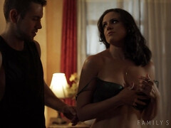 アメリカ人, お尻, ベッドルーム, デカパイ, フェラチオ, 手コキする, キス, オッパイの