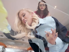 美女, デカパイ, ブロンド, 眼鏡, Hd, なめる, 淫乱熟女, オマンコ