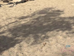 ビキニ, 彼女, アウトドア, 小柄, 公共, オマンコ, 喫煙, 長身