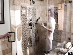 デカパイ, フェラチオ, 茶髪の, なめる, 熟年, 母, 義母, 禁句