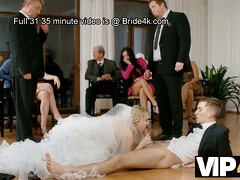 Mooi, Blond, Pijpbeurt, Bedriegen, Jurk, Europees, Hd, Bruiloft