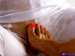 Amateur, Gros seins, Pieds, Fétiche, Lesbienne, Léchez, Massage, Huilée