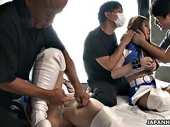 Reika Ichinose and Mio Ozora get held captive by a group of horny men