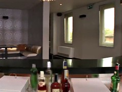 Good looking brunette cutie gets nailed by a hard long sword