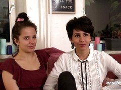 素人, 巨乳な, 指いじり, ドイツ人, レズビアン, なめる, オマンコ, オッパイの