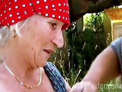 Blonde Granny Getting Hairy Pussy Screwed Outdoors