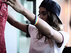 Uma Jolie sucking her stepbros man meat giving him a muddy deep throat before getting her lezzie pussy eaten