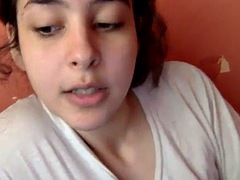 Enthousiasteling, Grote mammen, Latijnse vrouw, Tieten likken