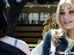 Blonde, Gorge profonde, Lesbienne, De plein air, Réalité, Élève, Professeur, Nénés