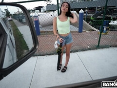 Amateur, Morena, Autobús, Al aire libre, Sexo soft