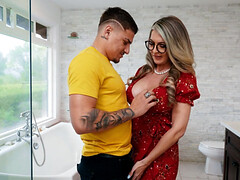 Americano, Polla, Estilo perrito, Vestido, Gafas, Hd, Tatuaje, Tetas