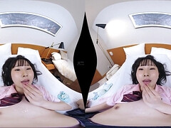 Cute asian nymph VR catchy sex story
