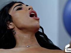 Anal, Brunette brune, Branlette thaïlandaise, Hard, Hd, Transsexuelle, Suçant, Tatouage