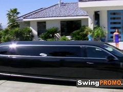 Husband eats woman's pussy swingers