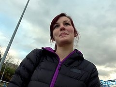 Pijpbeurt, Bruinharig, Sperma shot, Hardcore, Hd, Buiten, Gezichtspunt, Openbaar