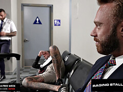 RagingStallion - Hot Pilot Bathroom Hook-up with Sexy Businessman