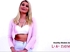 Beautiful Blonde Swallows Cum At Castin - Natalia starr