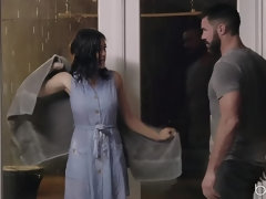 アジア人, 美女, フェラチオ, 茶髪の, 毛深い, なめる, タトゥー, オッパイの