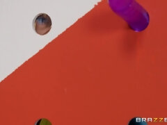 Sappy blonde chick with fake boobs gets fucked good and proper