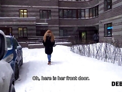 Naakte man aangeklede vrouw, Hardcore, Huisgemaakt, Spijkerbroeken, Realiteit, Ruw, Russisch, Tiener