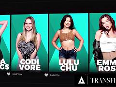 Anaal, Grote mammen, Pijpbeurt, Dubbele penetratie, Handbeurt, Shemale, Trio, Tieten likken