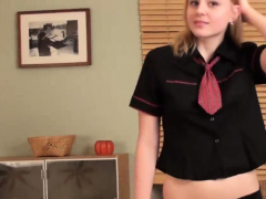 素人, ブロンド, 一人, ティーン, ユニフォーム