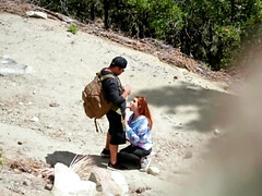 Chad White drills Pepper Hart being filmed by stepson