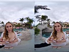 Gros cul, Gros seins, Sucer une bite, Brunette brune, Queue, Hd, De plein air, Pov