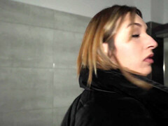 Noire, Sucer une bite, Brunette brune, Tir de sperme, En levrette, Chatte, Espagnole, Jarretelles