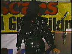 美女, デカパイ, ビキニ, 黒人, 茶髪の, ヒール, 下着, 淫乱熟女