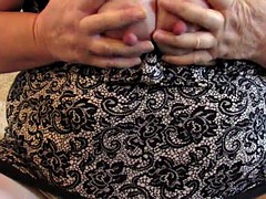 Playing with my tits and big nipples