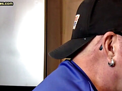 Gay Daddy Sucks Gloryhole Dick at Home with Pleasure