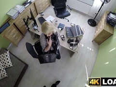 Wonderful blonda leaned over and fucked hard in office