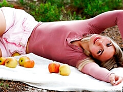 お尻, ブロンド, 裸, 自然山雀, アウトドア, 一人, オッパイの