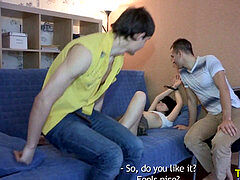 Tricked petite smashed for cuckold on beau