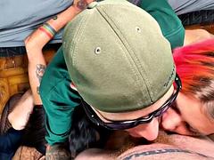 Leie, Bisexuell, Blasen, Flotter vierer, Brille, Hardcore, Portugiesisch, Pov