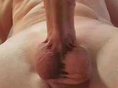 Big cock solo male up close with POV big dick cock grows soft to hard big balls huge balls with big cumshot