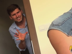 A neighbor sneaks into Rossella's room and pounds her pussy