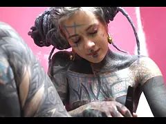 Anal, Beso negro, Hembra, Desnudo, Perforación, Solo, Tatuaje, Juguetes