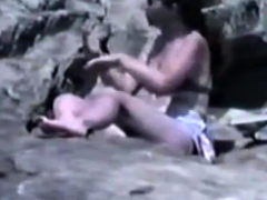 Fingering pussy at beach (nonude)