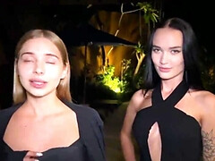 Blondine, Braunhaarige, Schmutzig, Hd, Pov, Prostituierte, Entkleiden, Flotter dreier