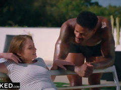 Zwart, Bruinharig, Sperma, Interraciaal, Likken, Openbaar, Rijden, Tiener