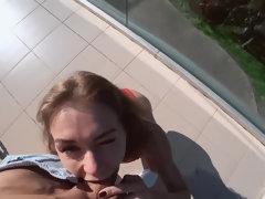 Amateur, Sucer une bite, Couple, Tir de sperme, Hôtel, Seins naturels, De plein air, Pov
