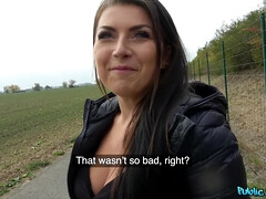 Kont, Grote mammen, Zwart, Bruinharig, Tsjechisch, Natuurlijke tieten, Doordringend, Openbaar