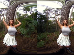 Natalia shows her body in the forest