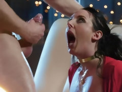 Asombroso, Anal, Morena, Tetona, Estilo perrito, Vestido, Tacones, Chorro