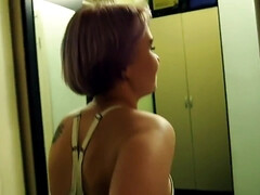 Purple Haired teen 18+ With Pretty Feet Sucking And Licking My Hard Boner